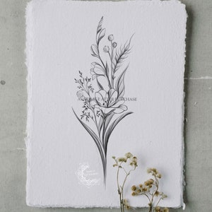 Tattoo Design | Freesia flower | Instant download | Printable stencil | Custom tattoo design