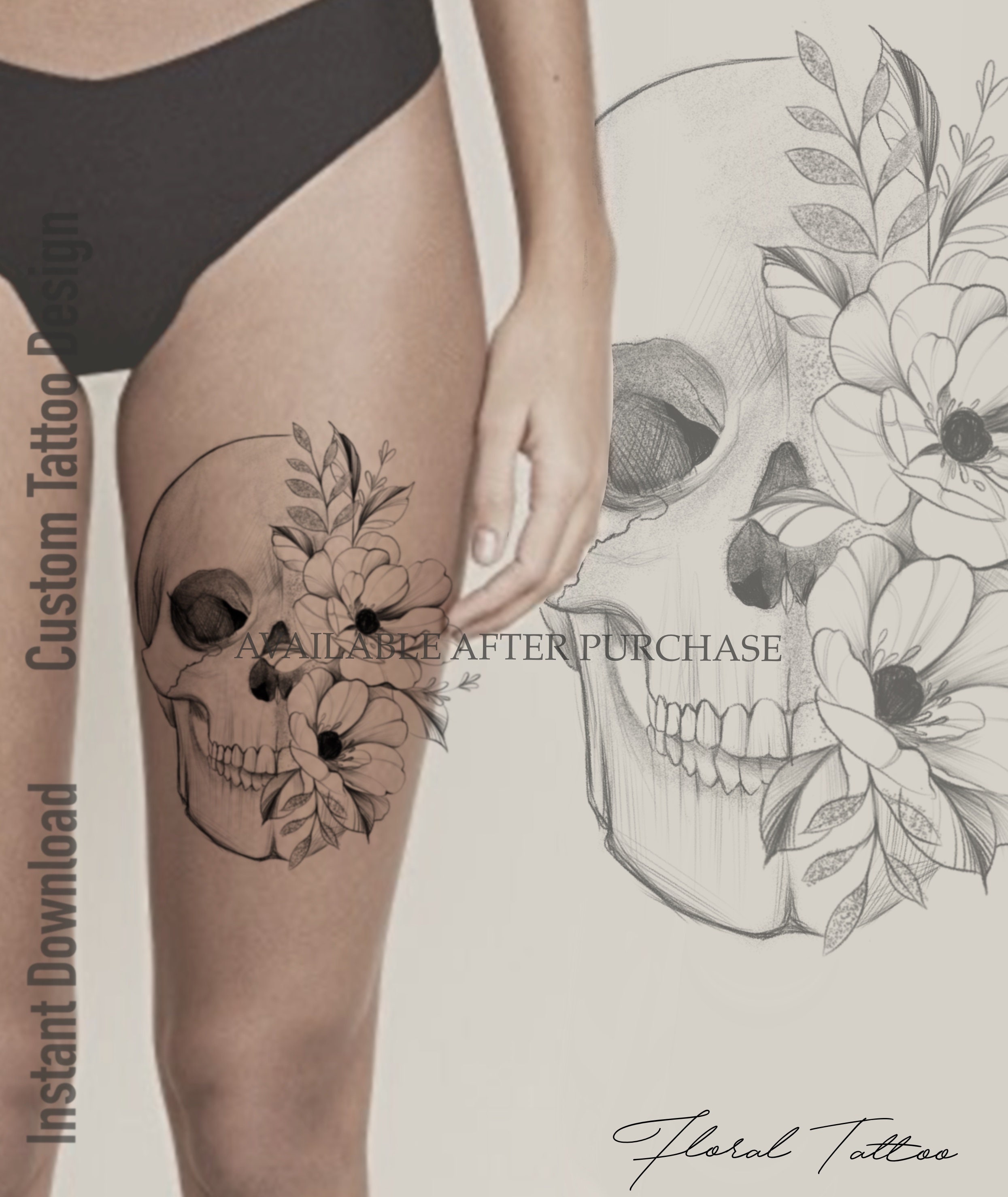 27 Beautiful Skull and Flower Tattoo Ideas - tattooglee  Floral skull  tattoos, Pretty skull tattoos, Skull tattoo flowers
