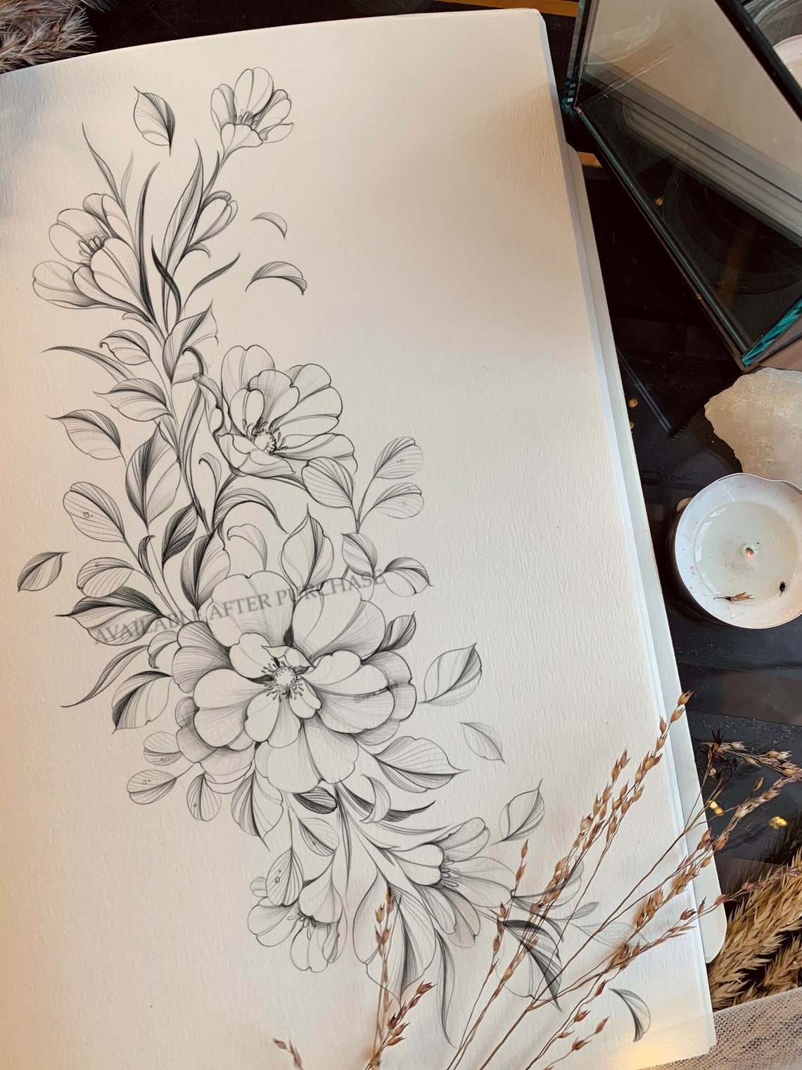 Flowers Tattoo Design Custom Tattoo Design Instant | Etsy