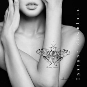 Butterfly tattoo design | Printable stencil | Custom tattoo design | Instant download