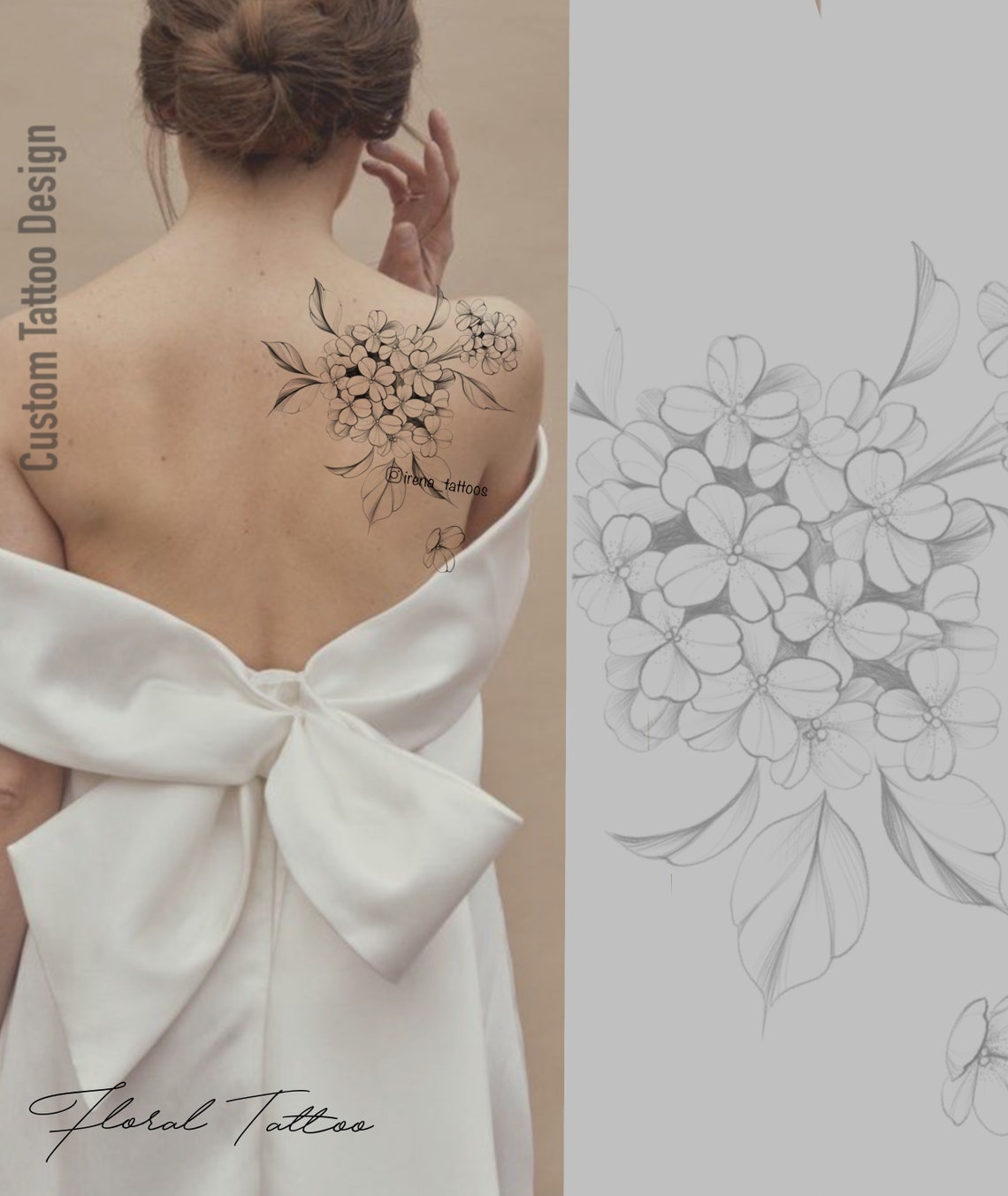 Hydrangea Tattoo Design Tattoo Design Printable Stencil - Etsy