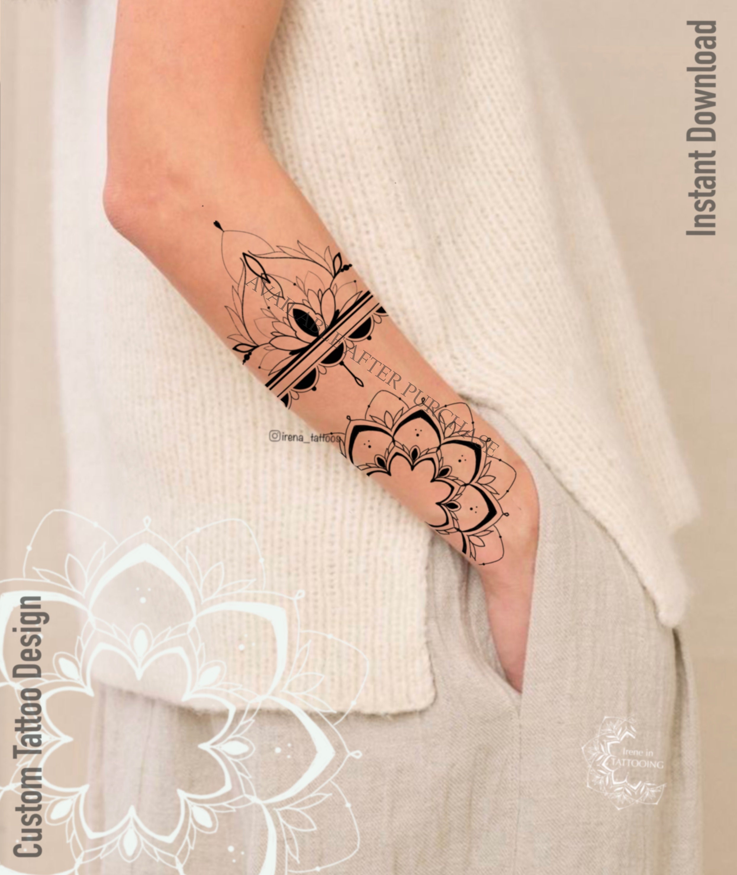 Mandala Black and Grey Tattoo Design – Tattoos Wizard Designs