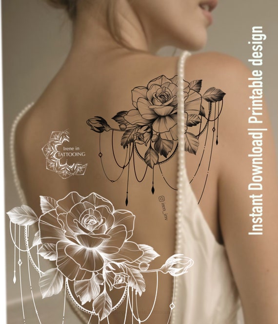 Diseño de tatuajes de rosas / Descarga digital / Dibujo - Etsy España
