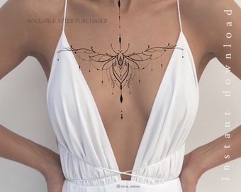 Lotus tattoo design | Printable stencil | Instant download | custom tattoo design