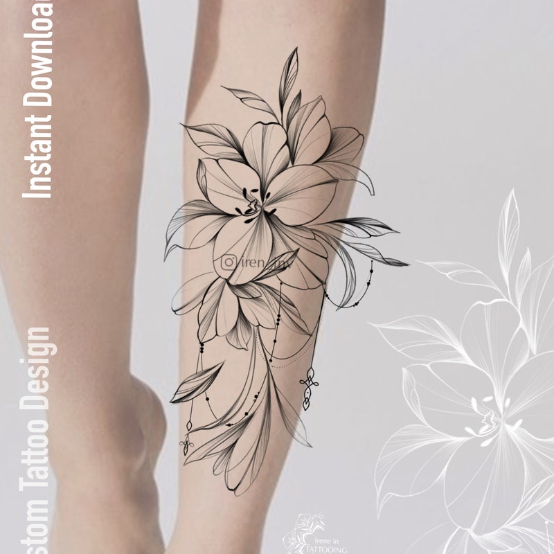 Lily Tattoo - Etsy