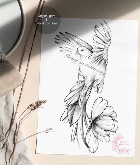 Bird Tattoo Design Instant Download Original Drawing - Etsy Canada Bird Tattoo Design Instant Download Original Drawing - Etsy Canada