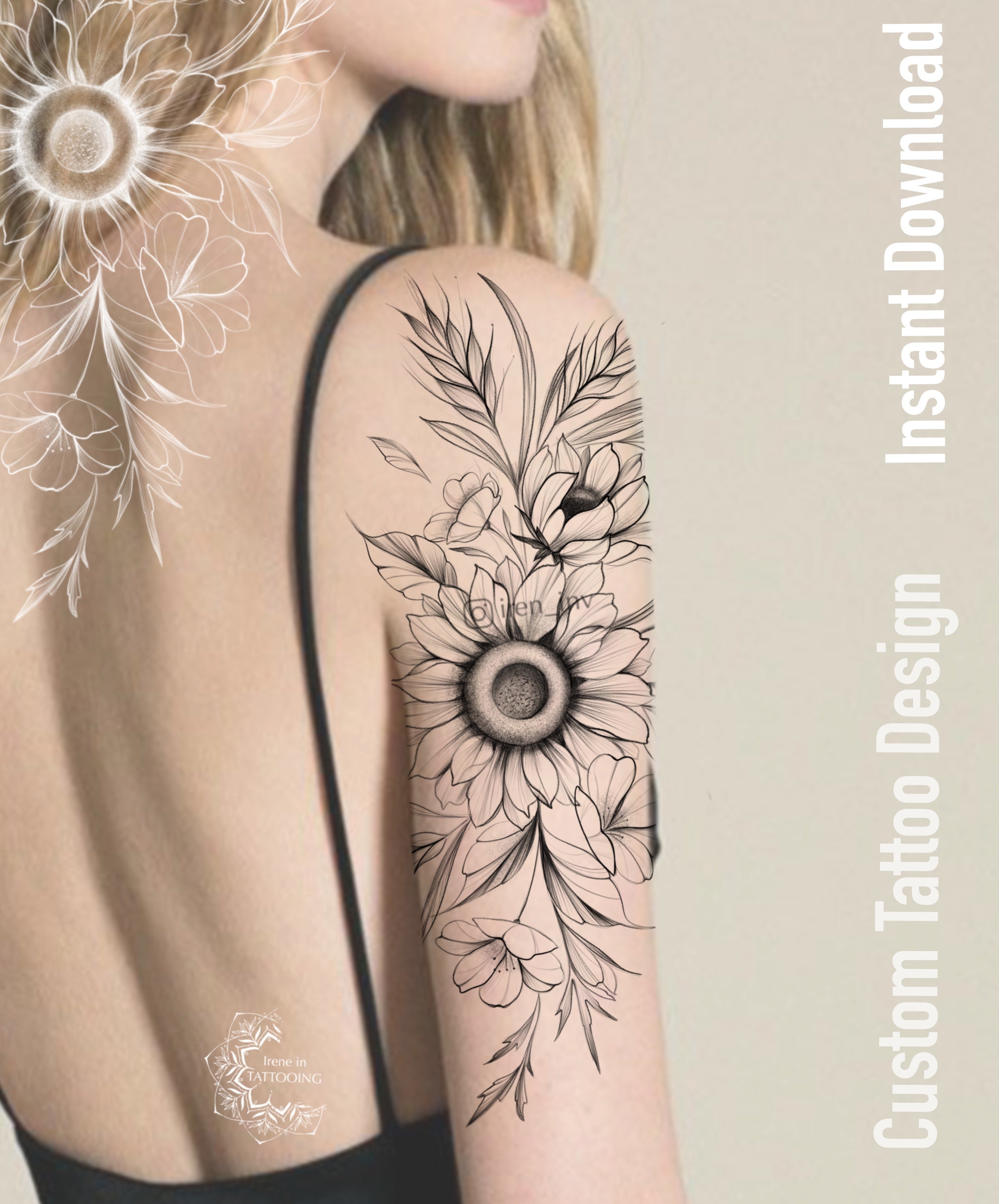Kjøp Small Sunflower Temporary Tattoos For Women Gilr Bouquet Pendant  Butterfly Lotus Fake Tattoo Realistic Body Art Decoration Tatoo  Joom