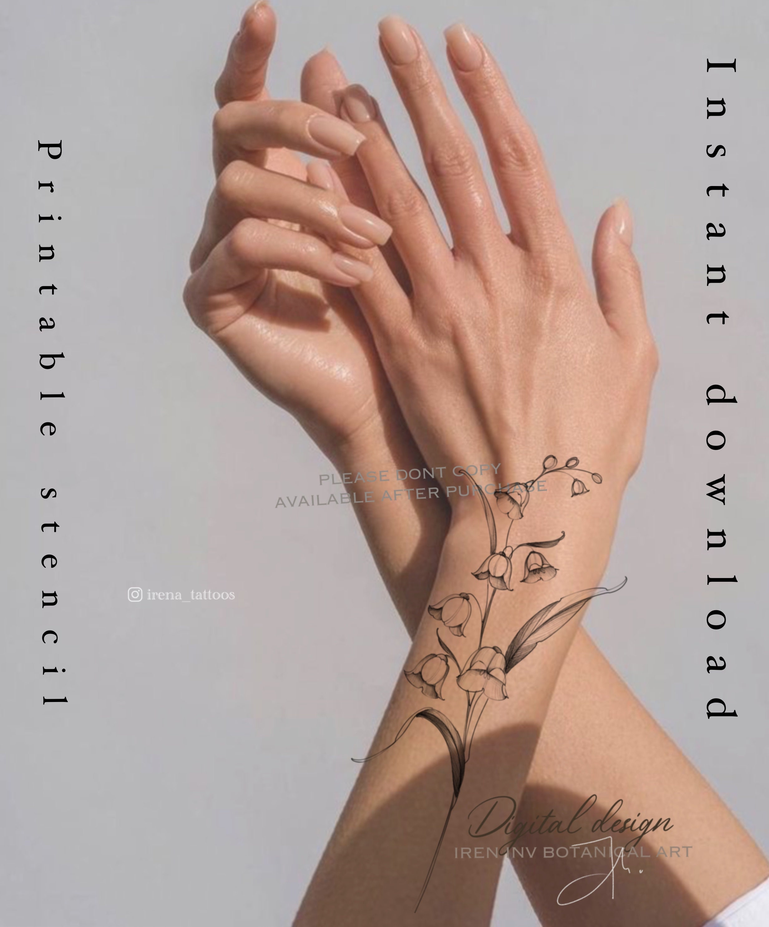 MAY BIRTH FLOWER | Lily of Valley Tattoo | Digital Download | Fineline  Tattoo Design - Etsy, image size:2465x2970