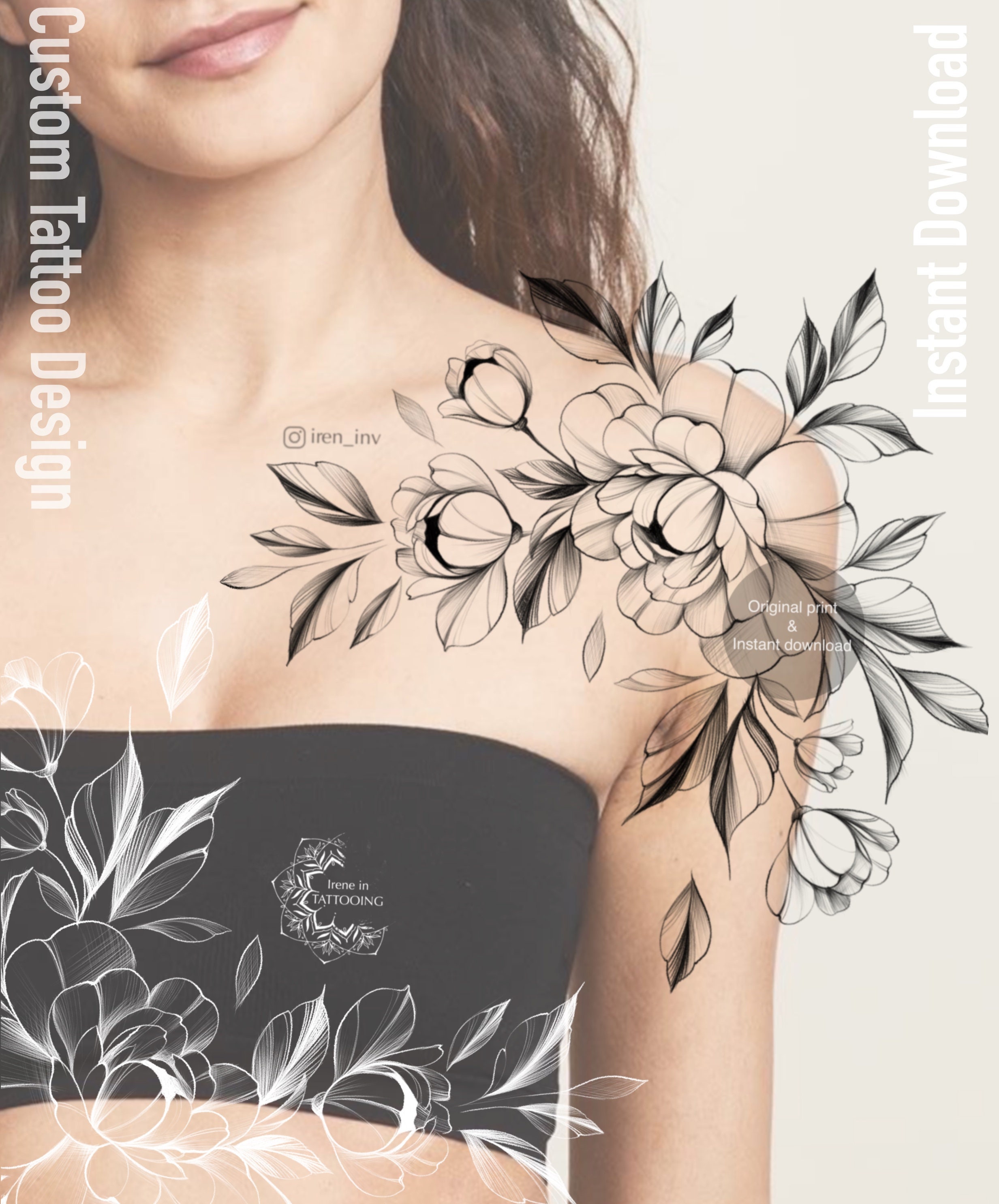 The Canvas Arts Temporary Tattoo Waterproof For Women Wrist Arm Hand  Legs HB346X Flowers Tattoo Size 21X15 cm  Amazonin Beauty