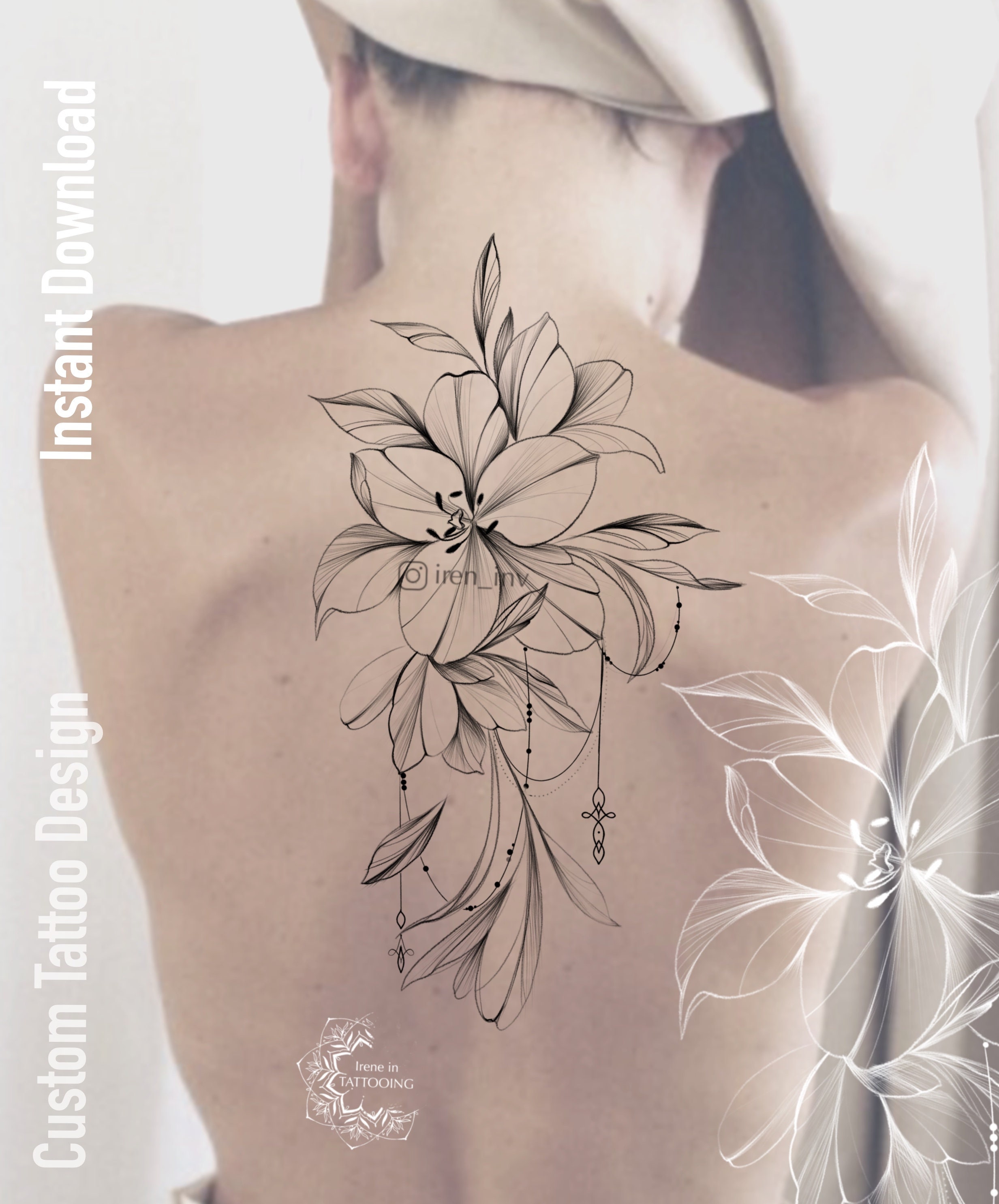 Tatoeageontwerp | Leliebloemen | Direct downloaden | Originele ..., حجم الصورة 2465x2970
