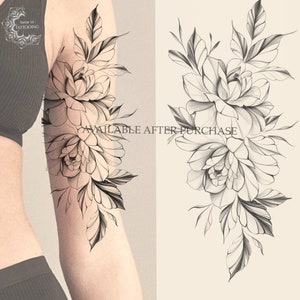 Custom Tattoo Design | Rose Tattoo | Instant download | Digital art | Printable stencil