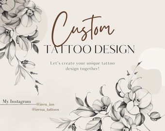 CUSTOM TATTOO DESIGN | Digital art | Flowers Animals Ornament Mandals | Feminine tattoo