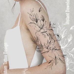 Custom Tattoo Design | Printable stencil | Instant Download | Original print | Tattoo drawing
