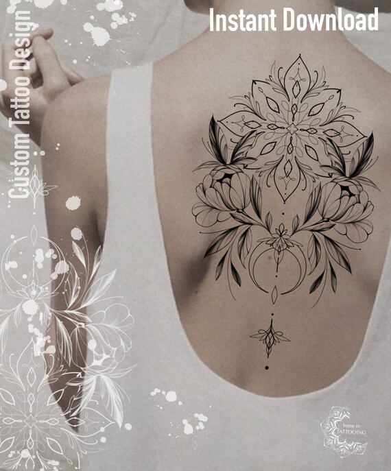 Ornament Tattoo Design Instant Download Printable Stencil Etsy