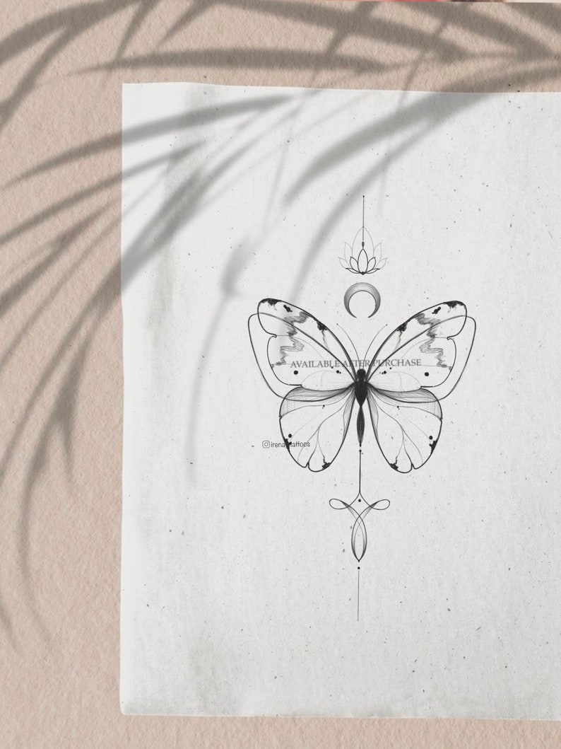 Butterfly Tattoo Design Instant Download Printable Stencil - Etsy