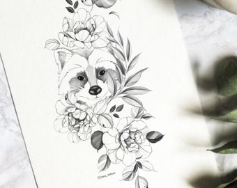 Piper the Raccoon  A Tattoo For Darcie on Behance