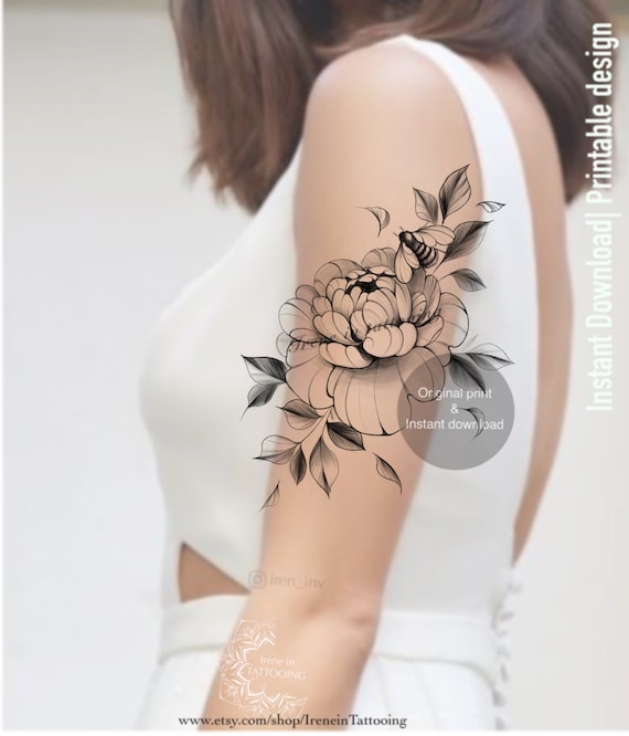 Peony Tattoo Shoulder