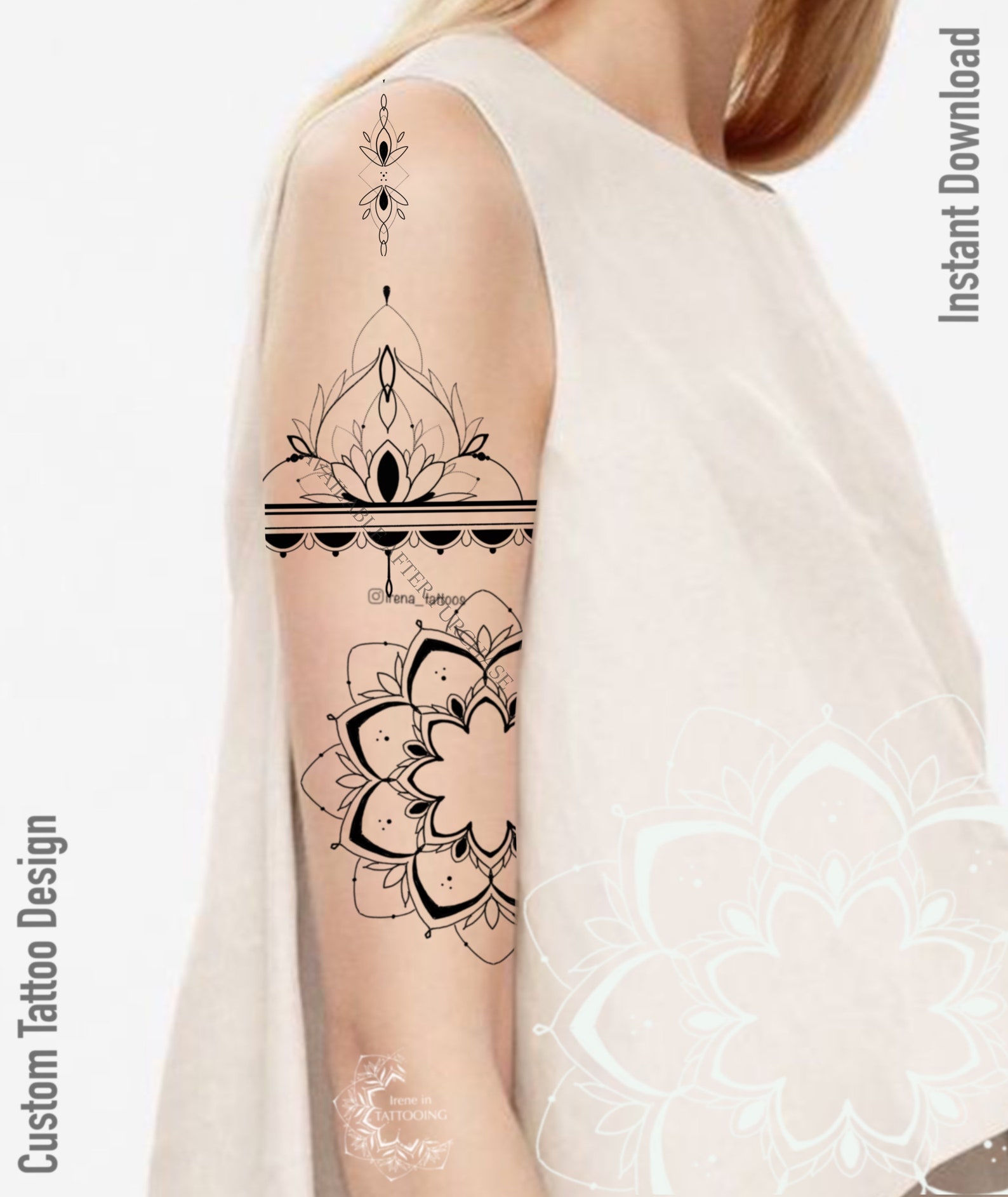 Mandala Tattoo Design Printable Stencil Instant Download | Etsy