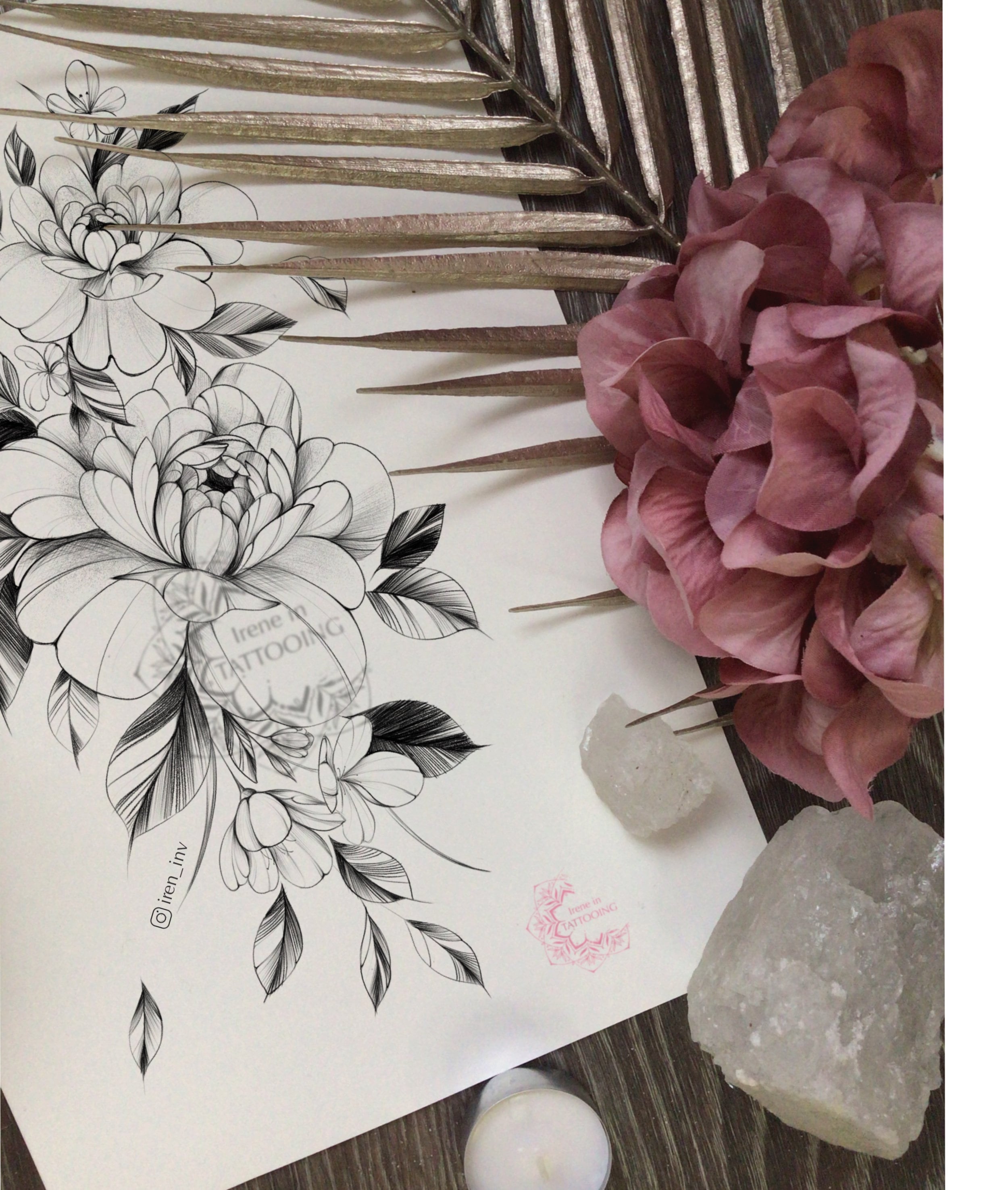 Peony Tattoo Design Custom Tattoo Design Instant Download - Etsy