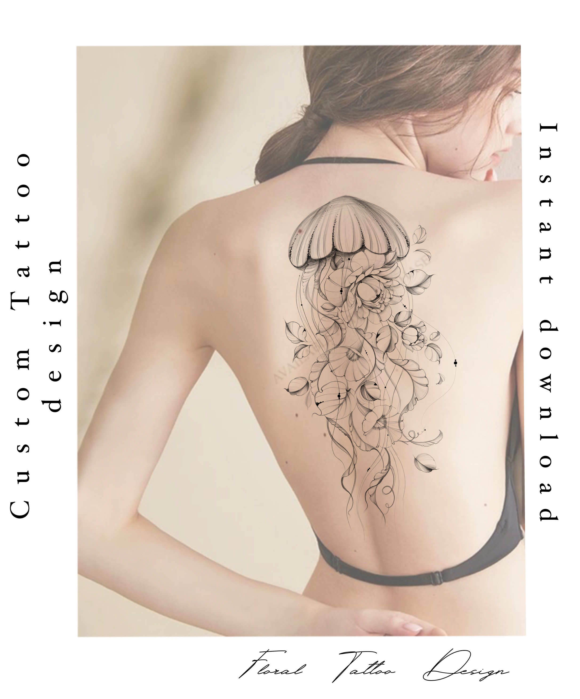 Qualle Tattoo Design Druckbare Schablone Sofortiger Download Customtattoo  Design - Etsy Schweiz