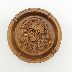 Skull Ashtray, Biker skull harley davidson Skull, American eagle, Motorcycle Wooden wall art, American Biker, Riding bike, Wall Wooden bike