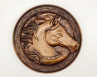 Wooden Carved Horse, Horse sculpture, Carver wall art horse, Wooden horse, folk art, Home decor wall art horse, Wooden horse Decoration