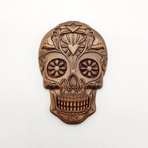 Wood sugar skull, African wooden tiki mask, wall decor, wall panel, wooden wall panel, wooden mask, wooden skull mask, carved mask