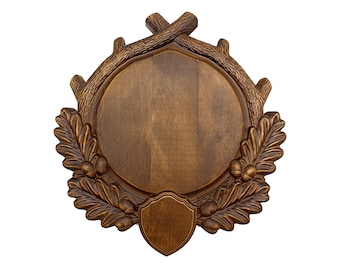 Jagers geschenken, Antler Plaques, Vaderdag, Plaquette gesneden bord voor trofeeën, Houten Carver Paneel, Houten wanddecor, gesneden houten muurkunst