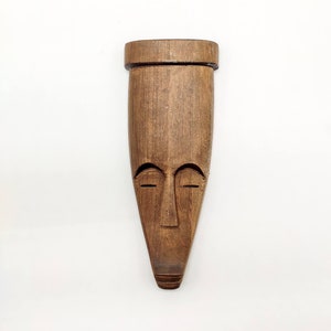 Carved wood mask, Tiki mask wood, Wood mask wall art, wood tribal mask, african wood mask, wall decor, wall panel, wooden wall panel