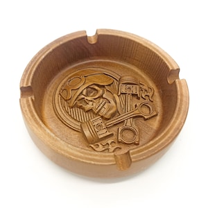 Ashtray, Biker skull harley davidson Skull, American eagle, Motorcycle Wooden wall art, American Biker, Riding bike, Wall Wooden bike, Skull
