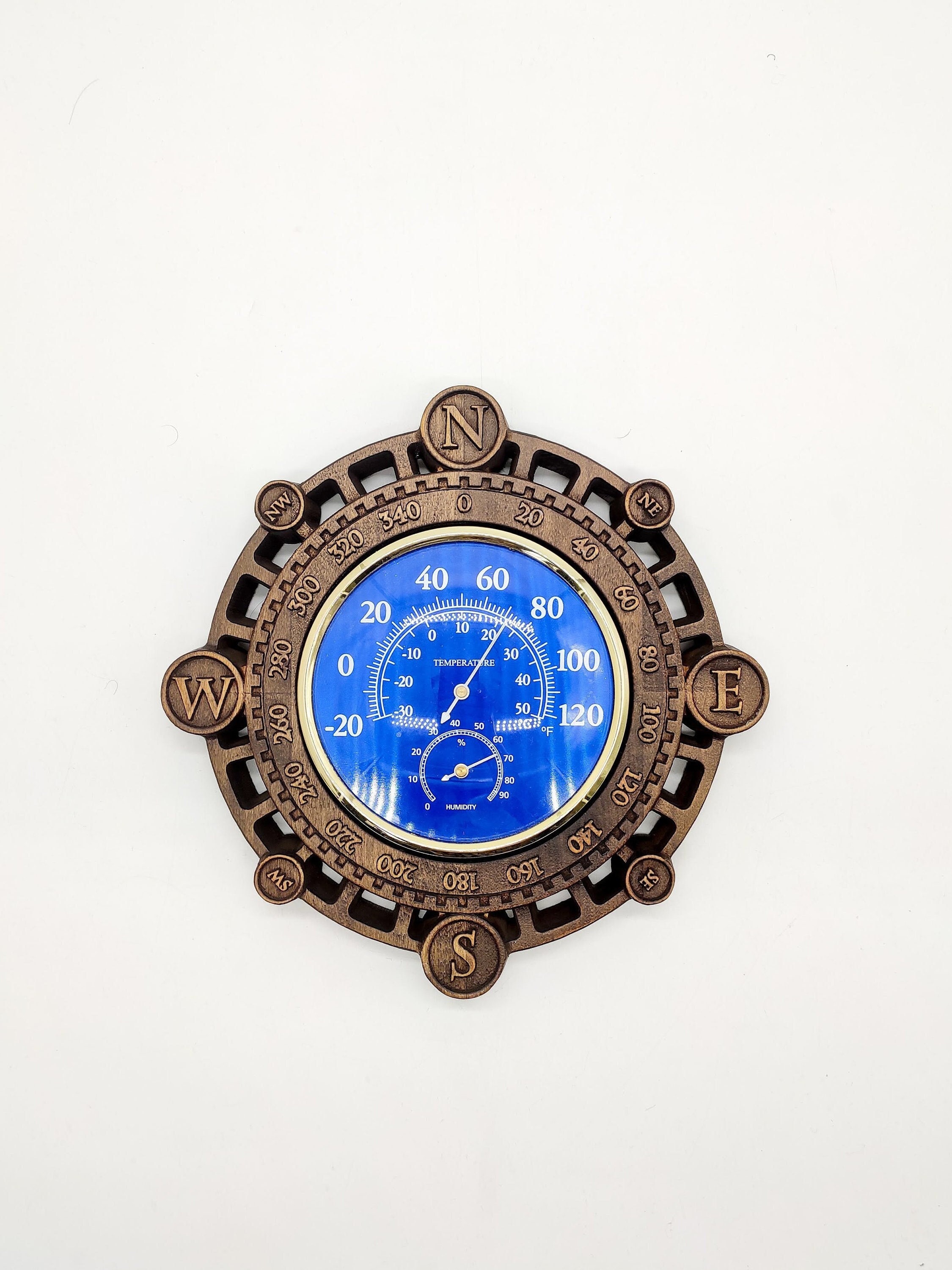 Barometer Hygrometer Thermometer, Weather Station; Wooden Wall Decor ...