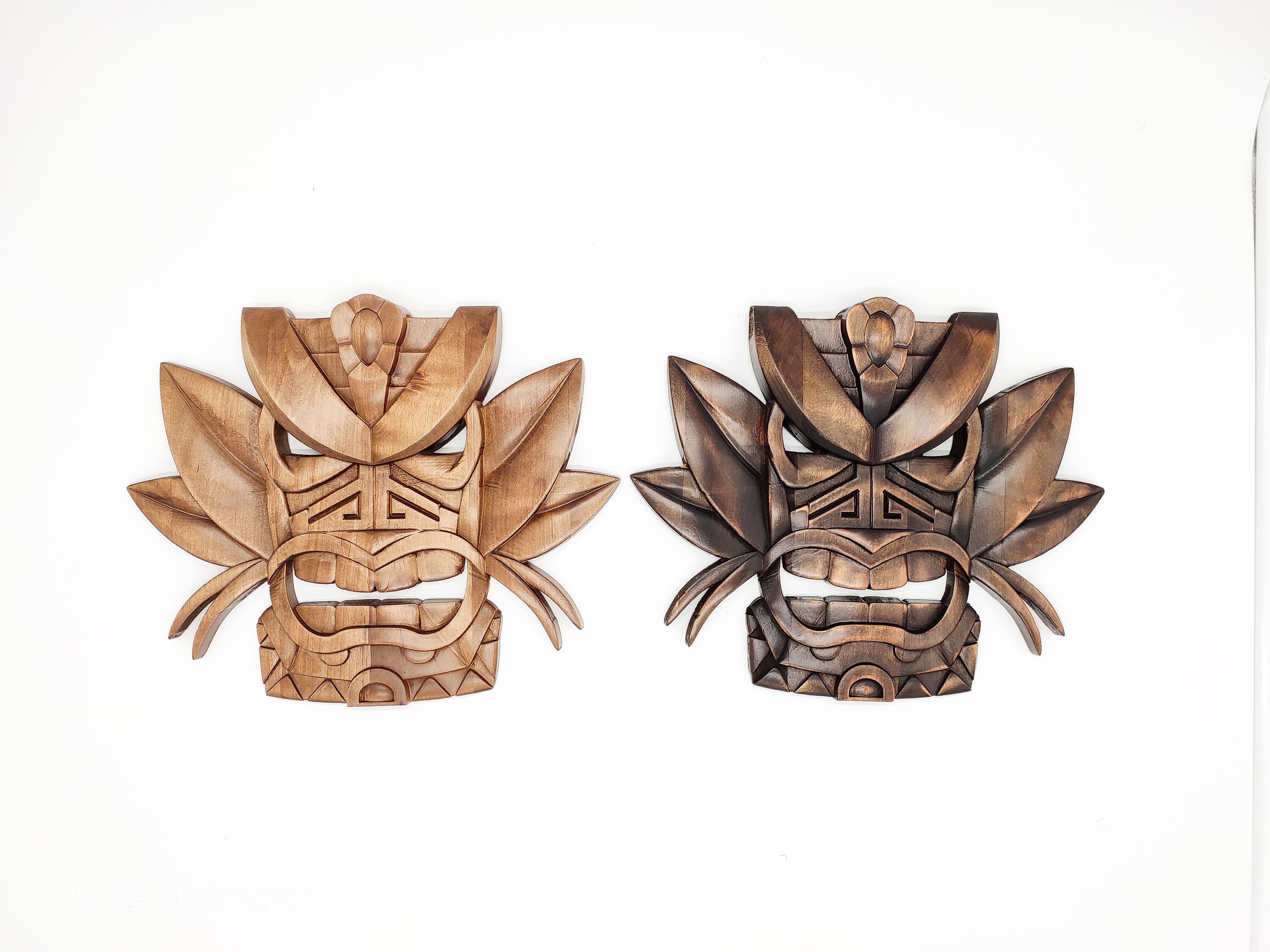 Wood Tiki Mask Wall Art Carved Wood Mask Wood Tribal Mask - Etsy