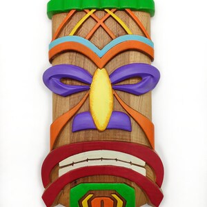 Grand Masque Mural Tiki - Coco Papaya - 100cm - Décoration Artisanale Ethnique