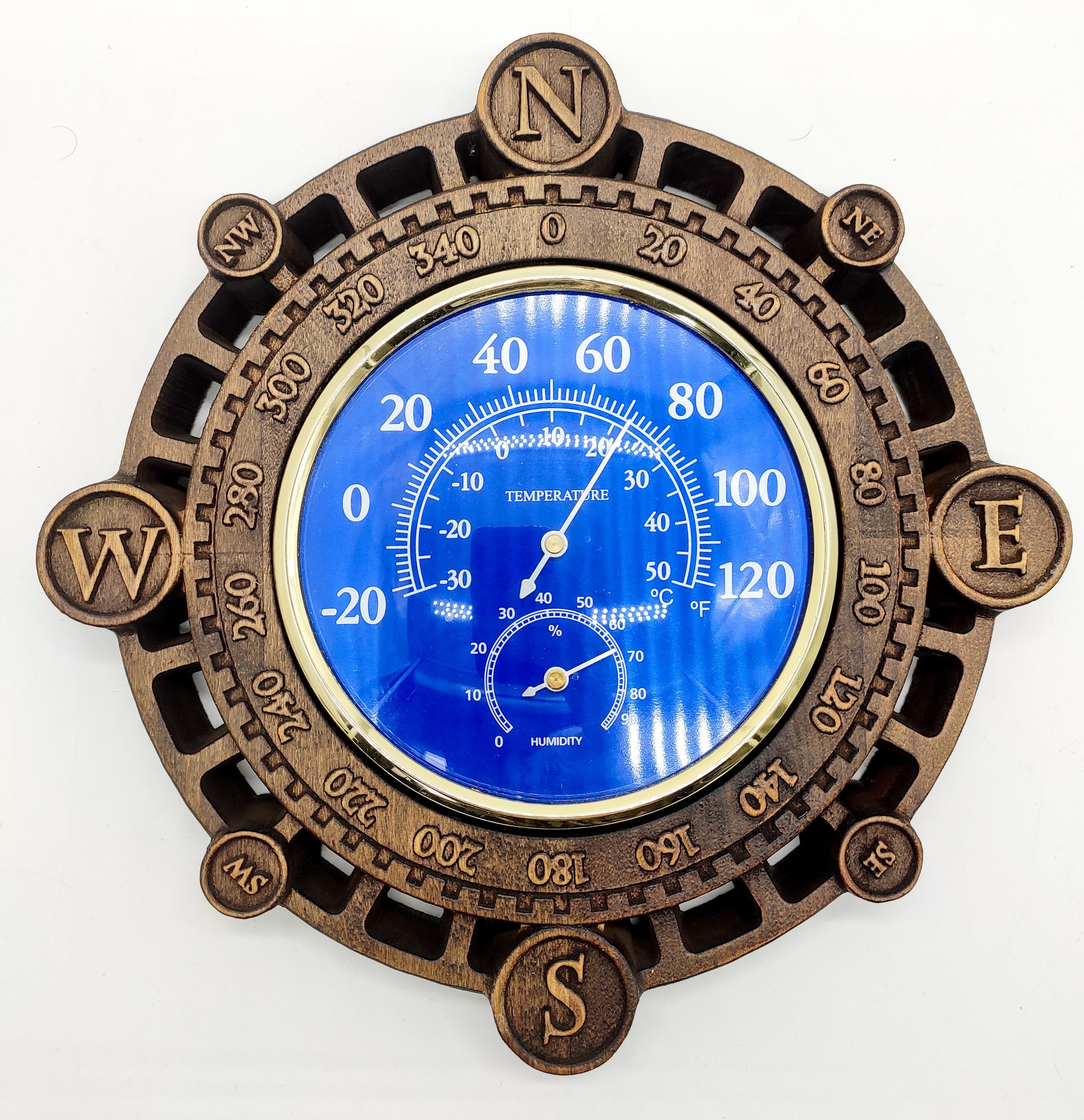 Barometer Hygrometer Thermometer, Weather Station; Wooden Wall Decor ...