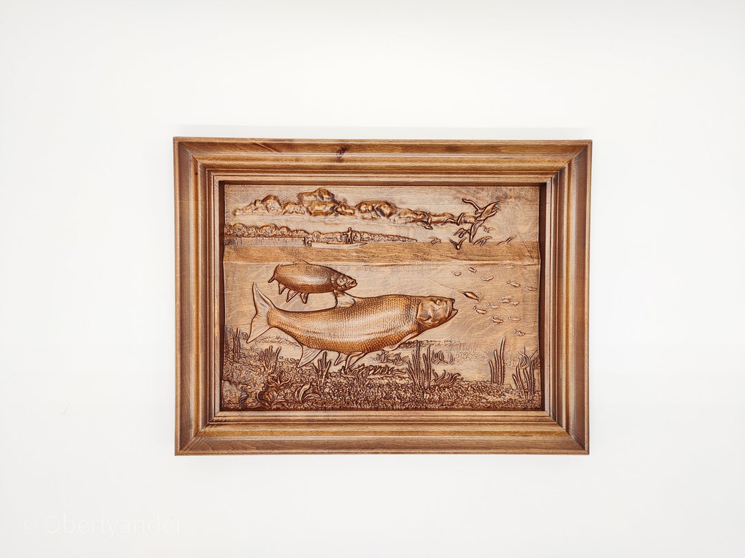 Vintage Fishing Decor, Fisherman Gift, Fishing Wall Decor, Fishing Decor Art, Wooden Wall Decor