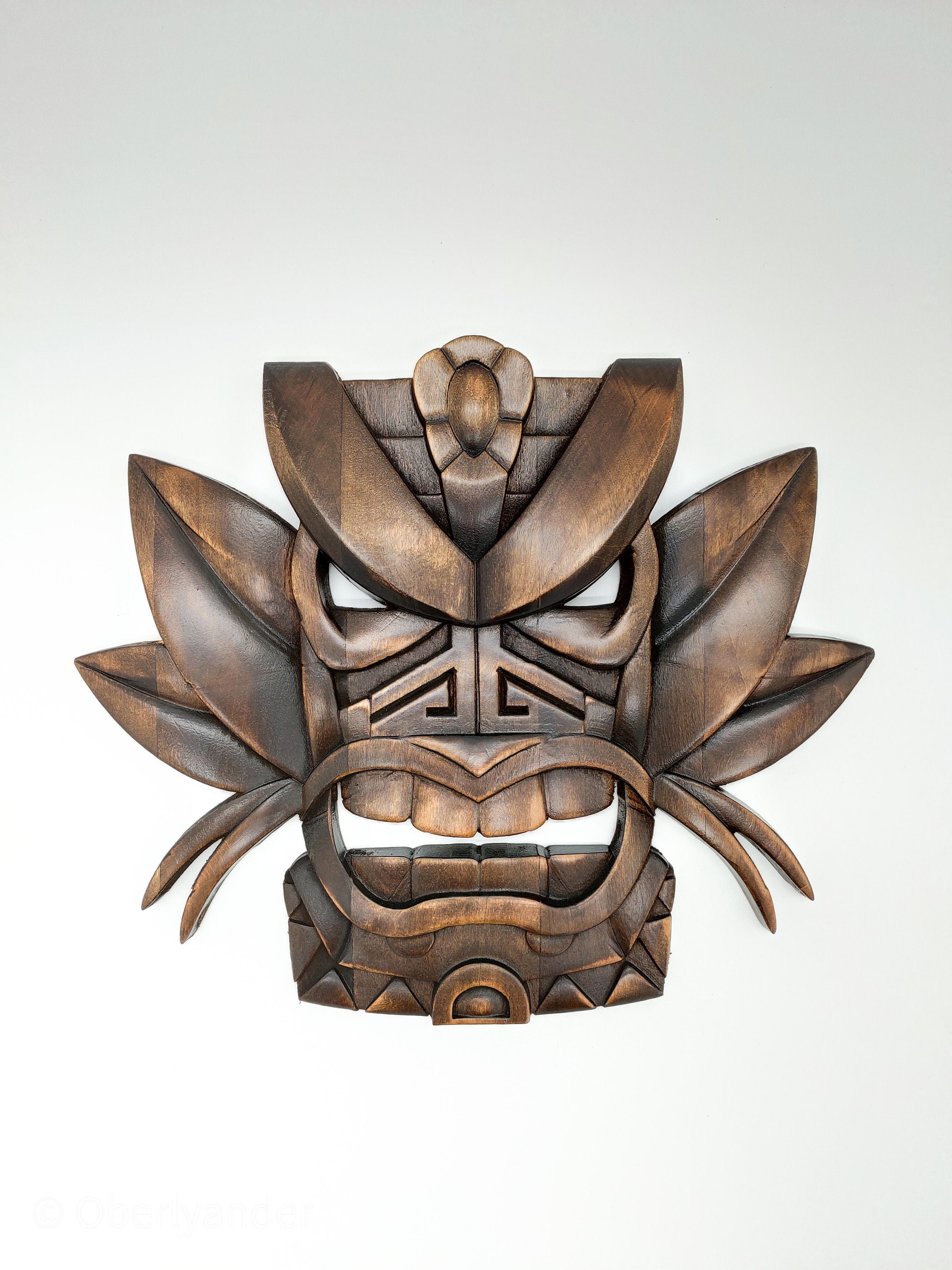 Wood Tiki Mask Wall Art Carved Wood Mask Wood Tribal Mask - Etsy