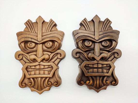 African Wood Tiki Mask Wooden Tiki Mask Wood Decor Wall - Etsy