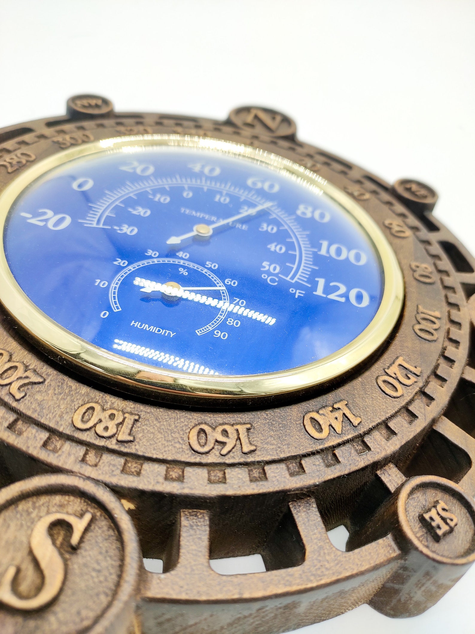 Barometer Hygrometer Thermometer, Weather Station; Wooden Wall Decor ...