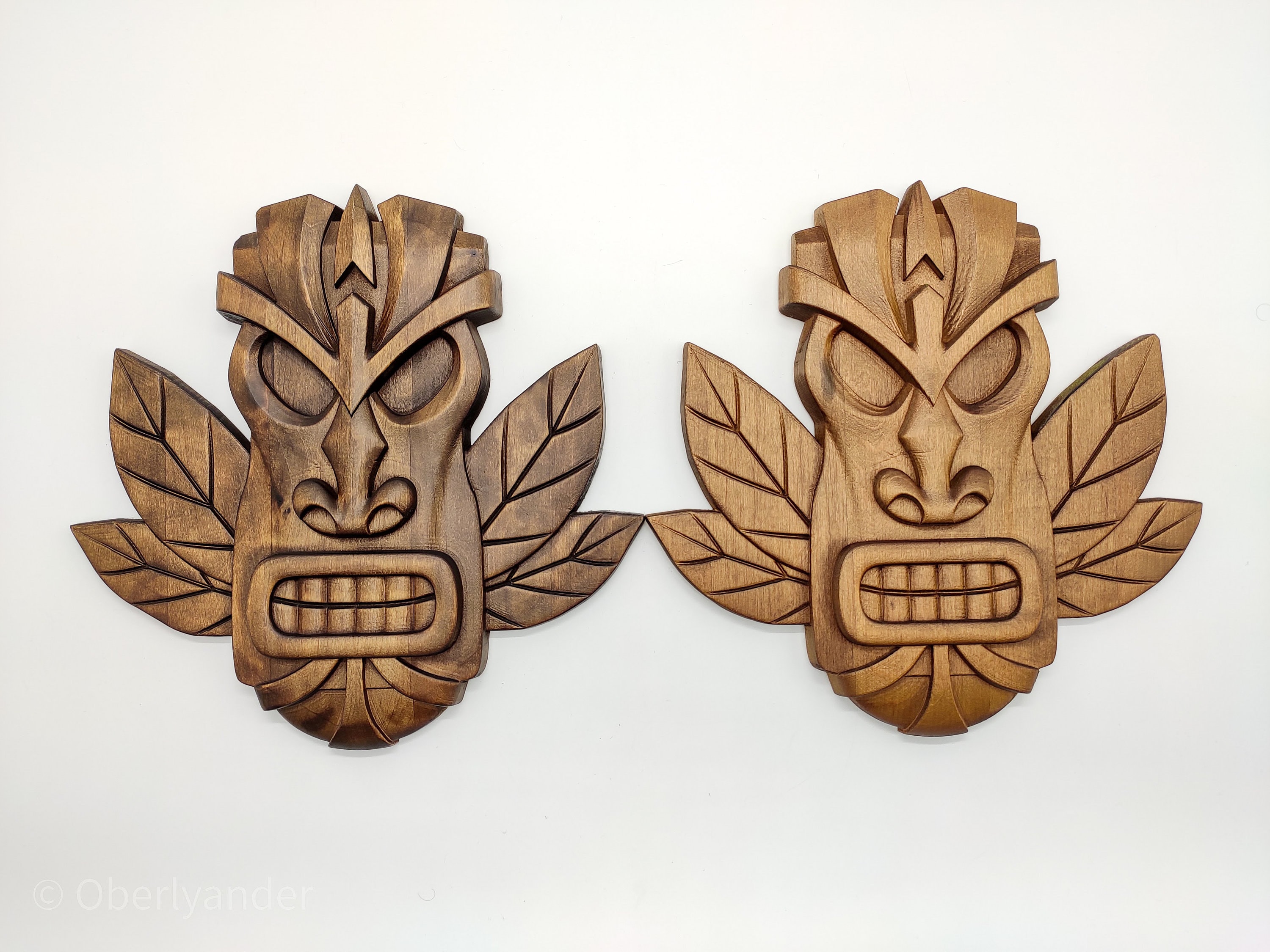 Wooden tiki mask wall art Carved wood mask Wood tribal mask | Etsy