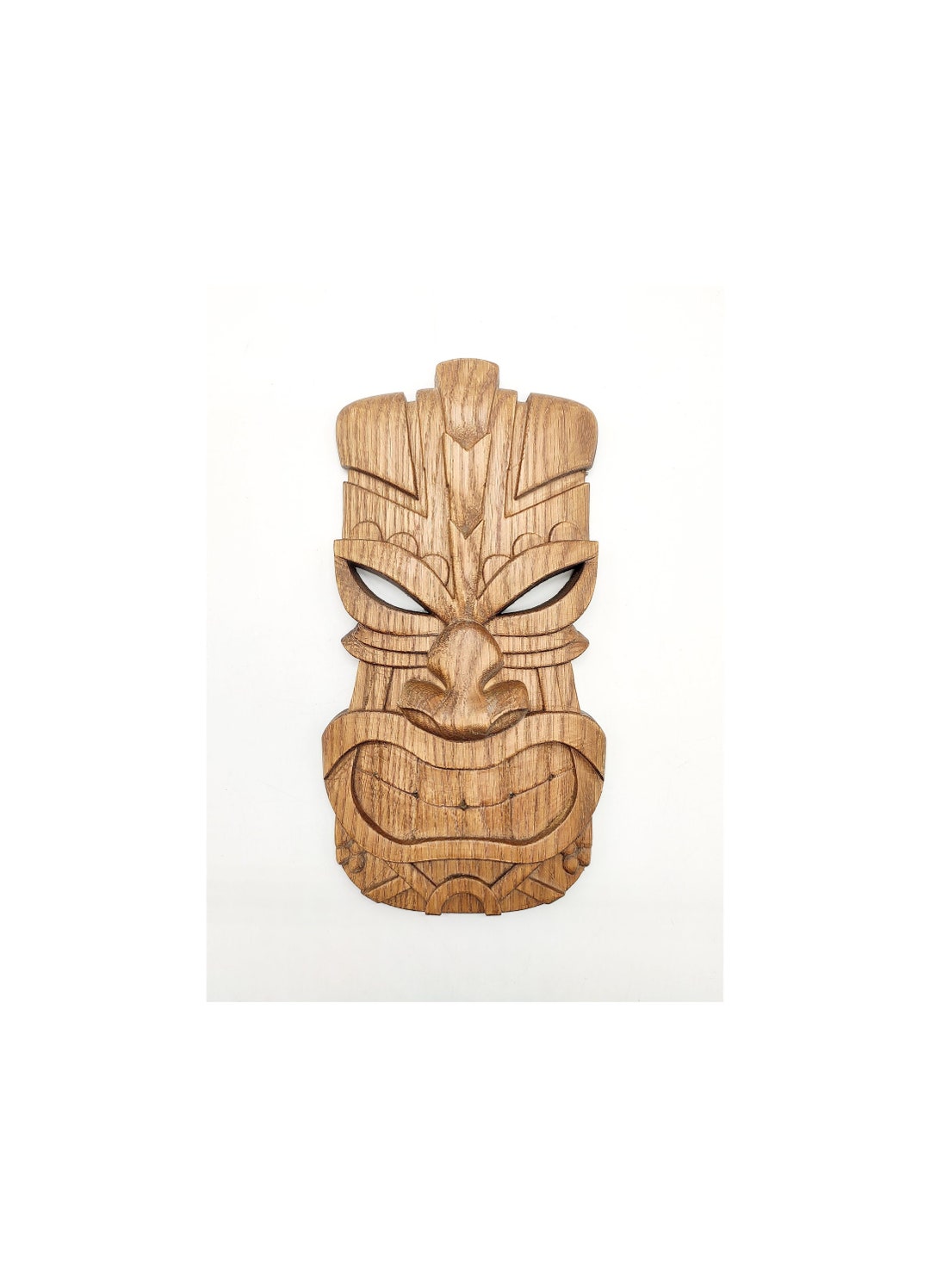 OAK African Wood Mask, Wooden Tiki Mask, Wood Decor, Wall Decor, Wall Panel, Wooden Wall Panel