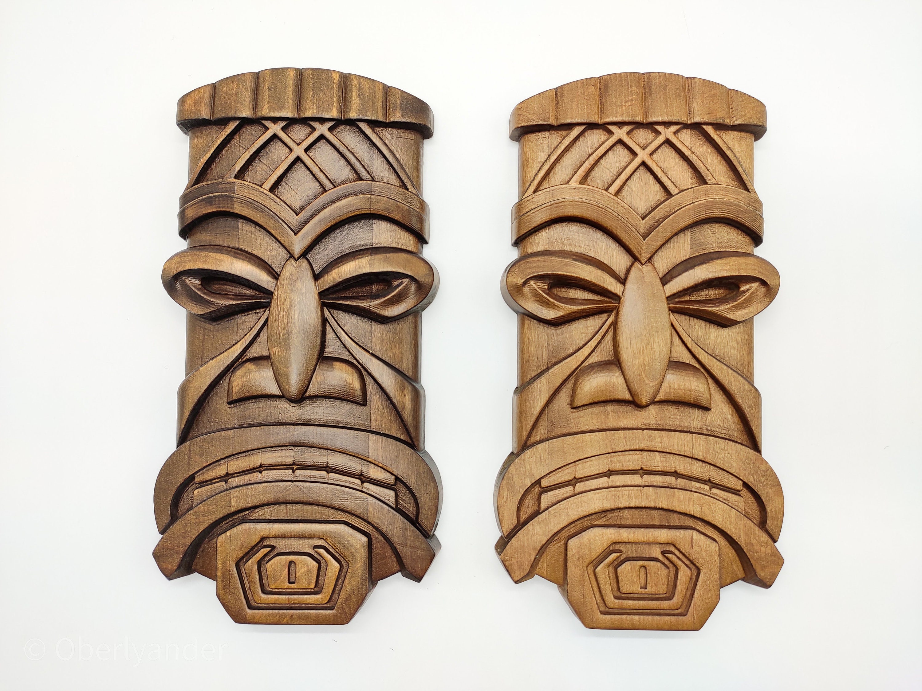 Tiki Mask Wood African Wooden Tiki Mask Wood Decor Wall Etsy