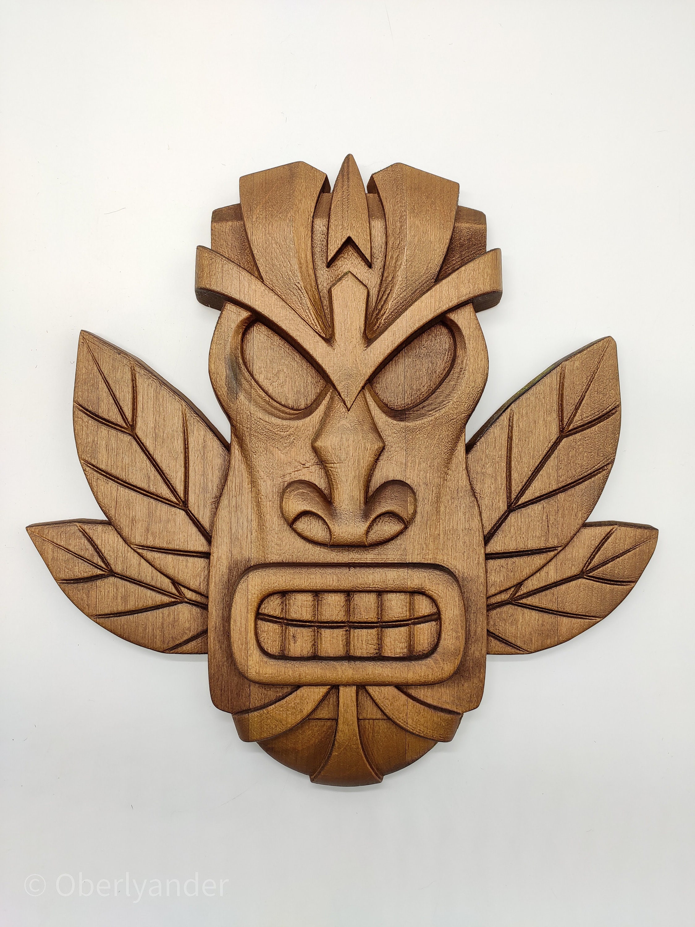 Wooden tiki mask wall art Carved wood mask Wood tribal mask | Etsy