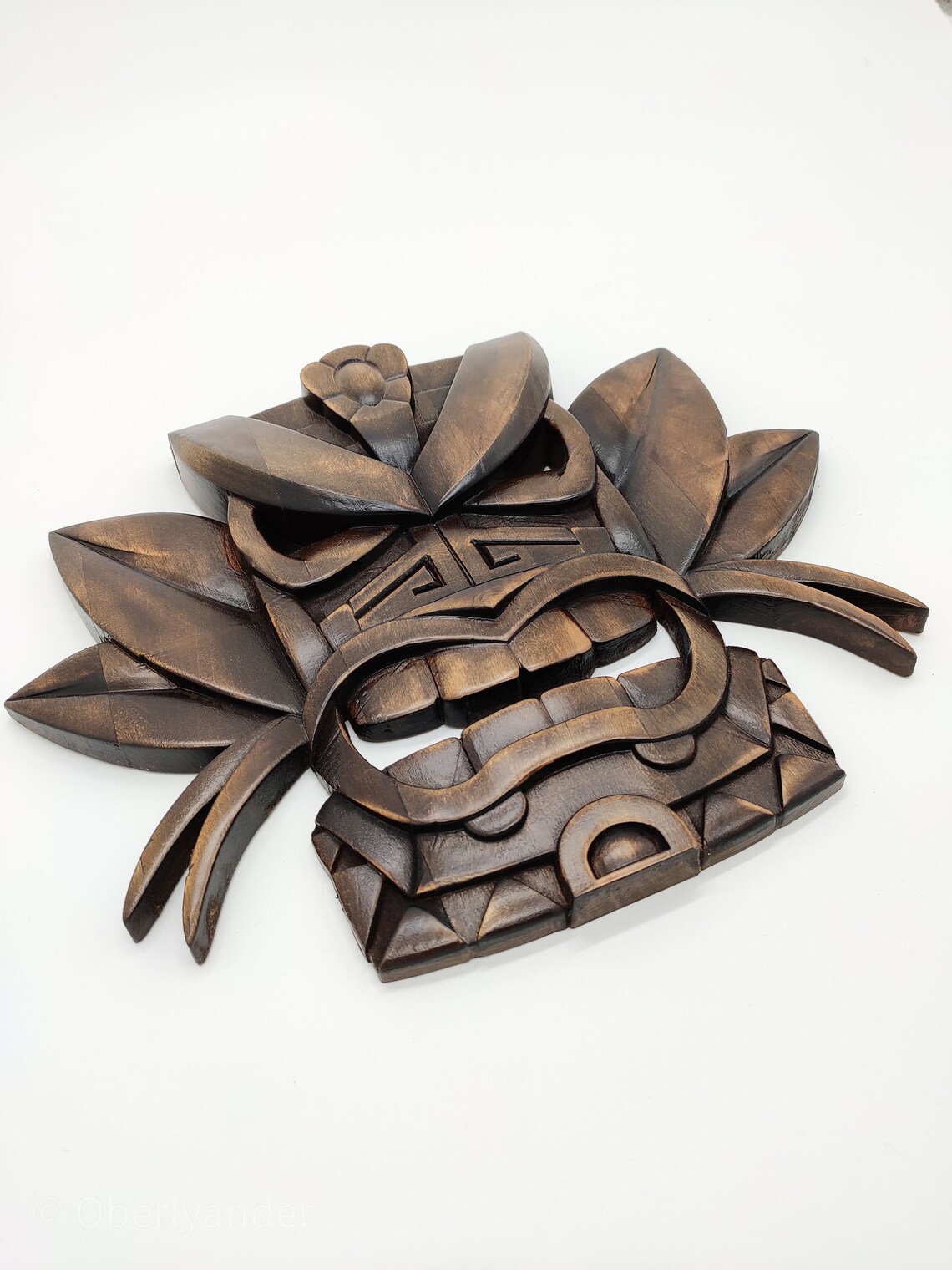 Wood Tiki Mask Wall Art Carved Wood Mask Wood Tribal Mask | Etsy