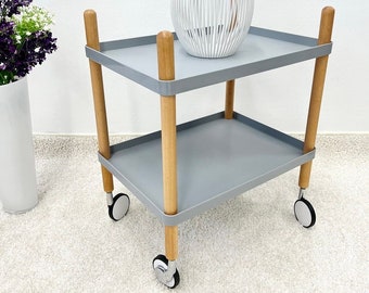 Chariot de service Eeli gris | Chariot de bar, table d'appoint, salon, minimaliste