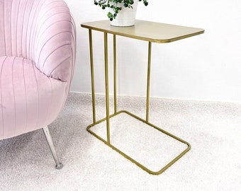 Couchtisch Gyde | Sofatisch, Beistelltisch, Laptoptisch, Coffee Table, Wohnzimmer, Gold-Finish, Schlicht, Modern