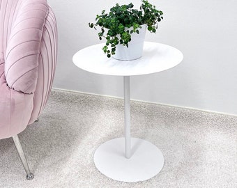 Side table Leja | Round Tray Table Living Room White Simple Modern Minimalist Design