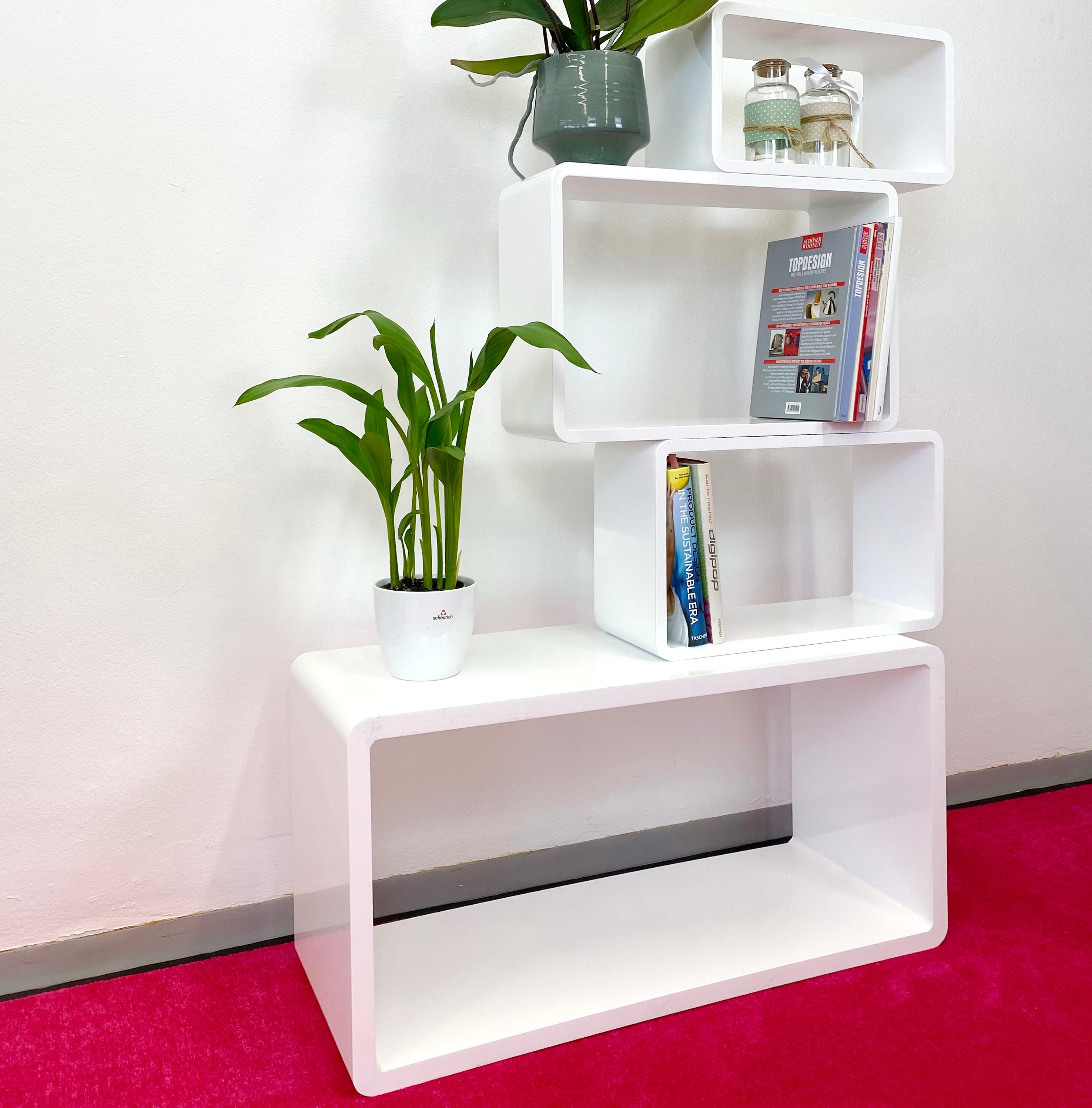 Cube Shelf BIG 4 Parts High Gloss White, Bookcase, Decorative Shelf, Room  Divider, Design Shelf - Etsy Norway