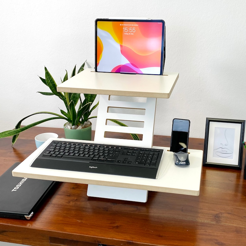 Laptop Stehpult Medium Stand Desk Medium Monitor-Stehtisch immagine 8