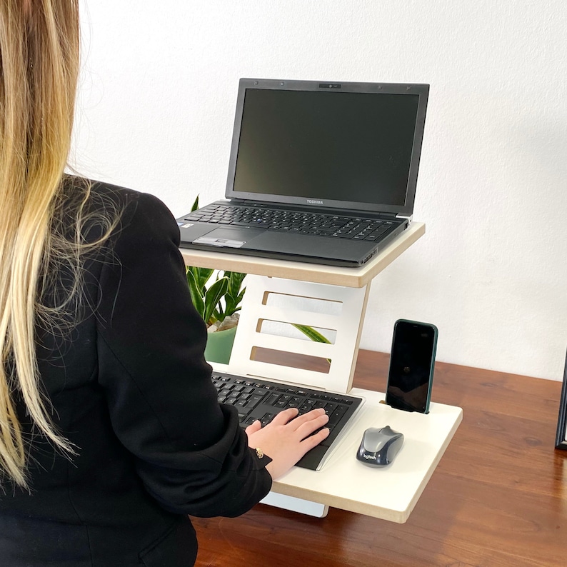 Laptop Stehpult Medium Stand Desk Medium Monitor-Stehtisch immagine 5