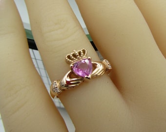 PINK SAPPHIRE CLADDAGH Ring